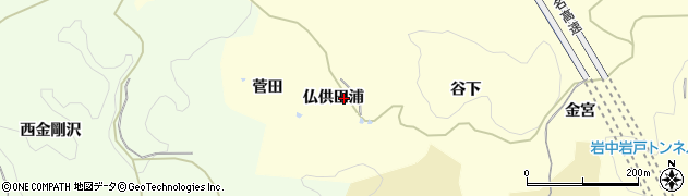 愛知県岡崎市岩中町（仏供田浦）周辺の地図