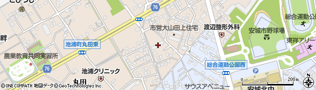 愛知県安城市池浦町大山田上6周辺の地図