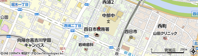 三重県四日市市西浦周辺の地図