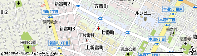 静岡県静岡市葵区七番町周辺の地図