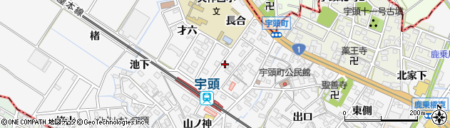 愛知県岡崎市宇頭町（向山）周辺の地図