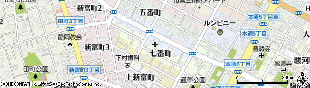 静岡県静岡市葵区七番町9周辺の地図