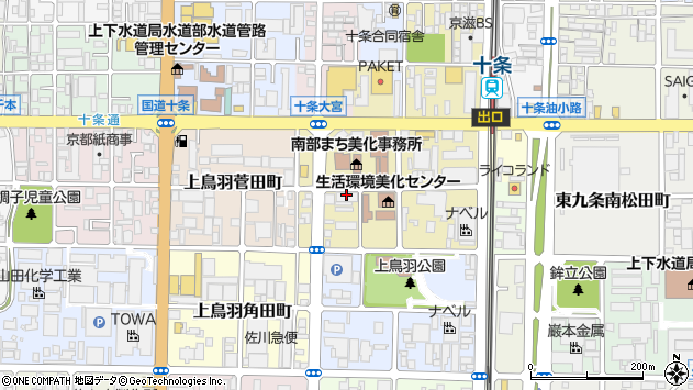 〒601-8444 京都府京都市南区西九条森本町の地図