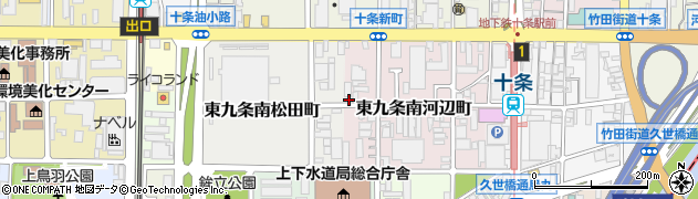 京都府京都市南区東九条南河辺町周辺の地図