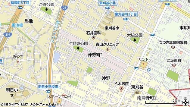 〒448-0808 愛知県刈谷市沖野町の地図