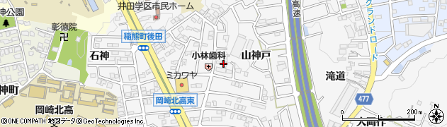 在日大韓基督教岡崎教会周辺の地図