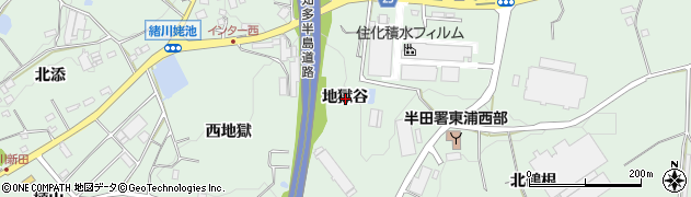 愛知県知多郡東浦町緒川地獄谷周辺の地図