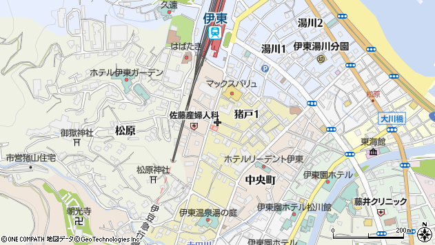 〒414-0004 静岡県伊東市猪戸の地図