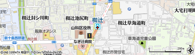 椥辻駅周辺の地図