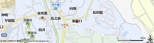 愛知県知多市佐布里（東脇口）周辺の地図