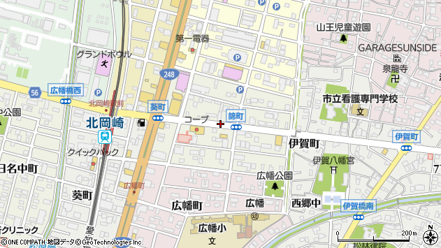〒444-0067 愛知県岡崎市錦町の地図