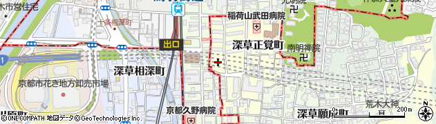 京都府京都市伏見区深草正覚町周辺の地図