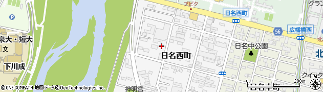 愛知県岡崎市日名西町周辺の地図