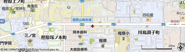 セブンイレブン京都樫原水築町店周辺の地図