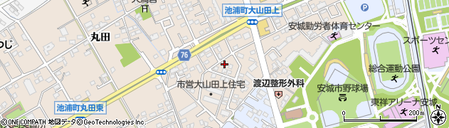 愛知県安城市池浦町（大山田上）周辺の地図