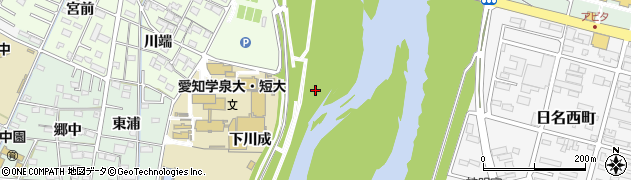 愛知県岡崎市舳越町（稲荷）周辺の地図