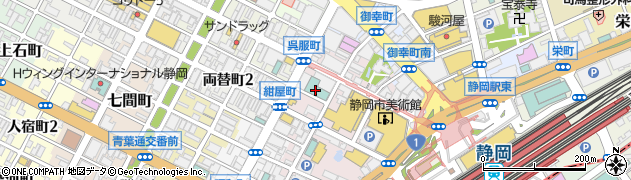 中島屋ホテルチェーン静岡グランドホテル中島屋周辺の地図