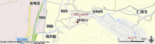 兵庫県川辺郡猪名川町仁頂寺中谷口周辺の地図