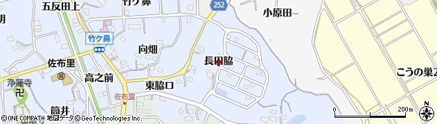 愛知県知多市佐布里（長田脇）周辺の地図