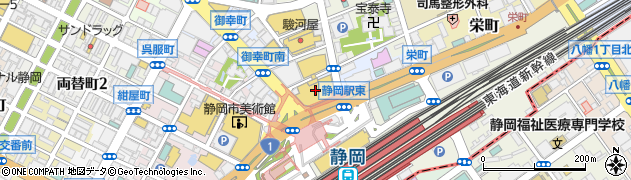 松坂屋静岡店　本館地階菓子・名店ゴディバ周辺の地図