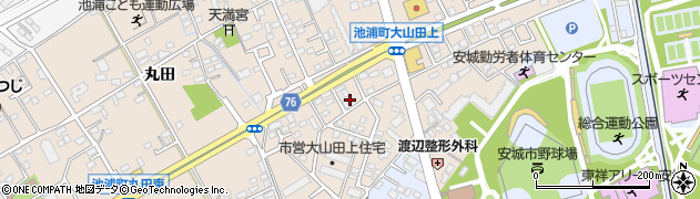 愛知県安城市池浦町大山田上2周辺の地図