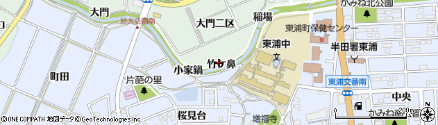 愛知県東浦町（知多郡）緒川（竹ケ鼻）周辺の地図