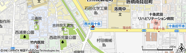京都府京都市南区吉祥院落合町周辺の地図