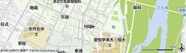 愛知県岡崎市舳越町（川端）周辺の地図