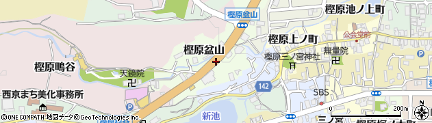 京都府京都市西京区樫原盆山周辺の地図