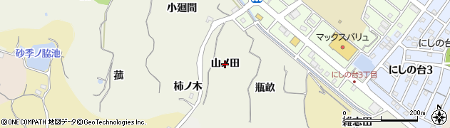 愛知県知多市新知（山ノ田）周辺の地図