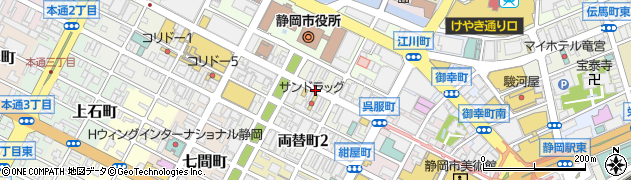 静岡県静岡市葵区呉服町周辺の地図