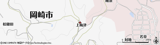 愛知県岡崎市箱柳町（上梅津）周辺の地図