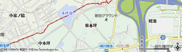 愛知県東浦町（知多郡）緒川（東本坪）周辺の地図