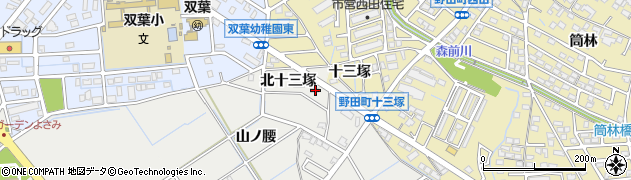 愛知県刈谷市半城土町北十三塚4周辺の地図