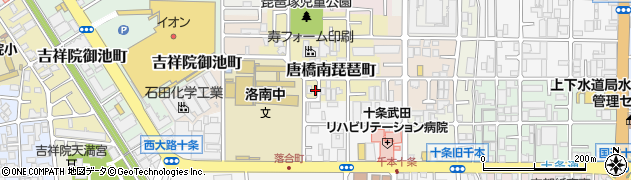 京都府京都市南区唐橋南琵琶町32周辺の地図