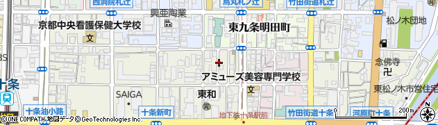 京都府京都市南区東九条河辺町周辺の地図