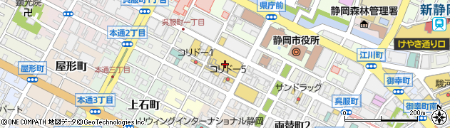 静岡伊勢丹　１Ｆカネボウ周辺の地図