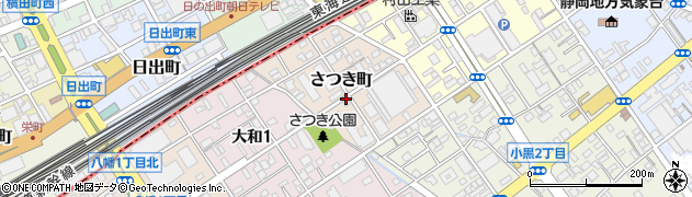 静岡県静岡市駿河区さつき町周辺の地図