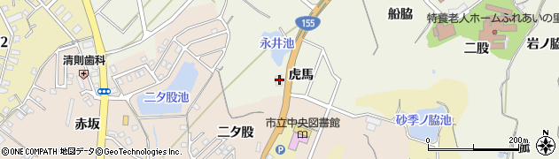 愛知県知多市新知虎馬周辺の地図