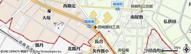 尾崎東周辺の地図