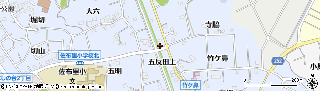 愛知県知多市佐布里（五反田上）周辺の地図