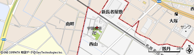 愛知県岡崎市宇頭町（西山）周辺の地図