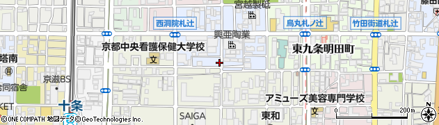 京都府京都市南区東九条西明田町96周辺の地図