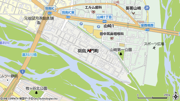 〒421-1216 静岡県静岡市葵区羽鳥大門町の地図