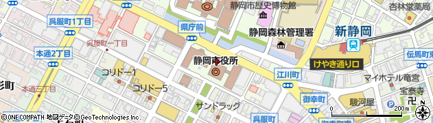 静岡市役所総務局　コンプライアンス推進課・行政手続・審理係周辺の地図