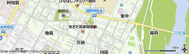 愛知県岡崎市舳越町（宮前）周辺の地図