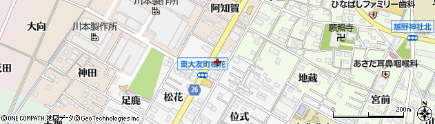 イエローハット岡崎東大友店周辺の地図