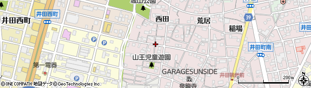 愛知県岡崎市井田町（西田）周辺の地図