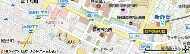 静岡県静岡市葵区周辺の地図