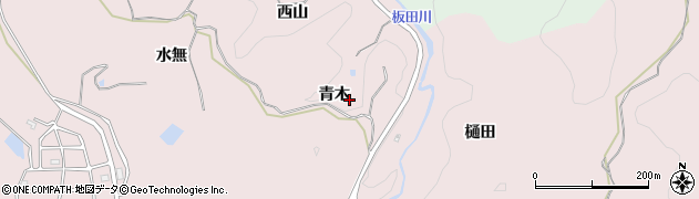 愛知県岡崎市田口町（青木）周辺の地図